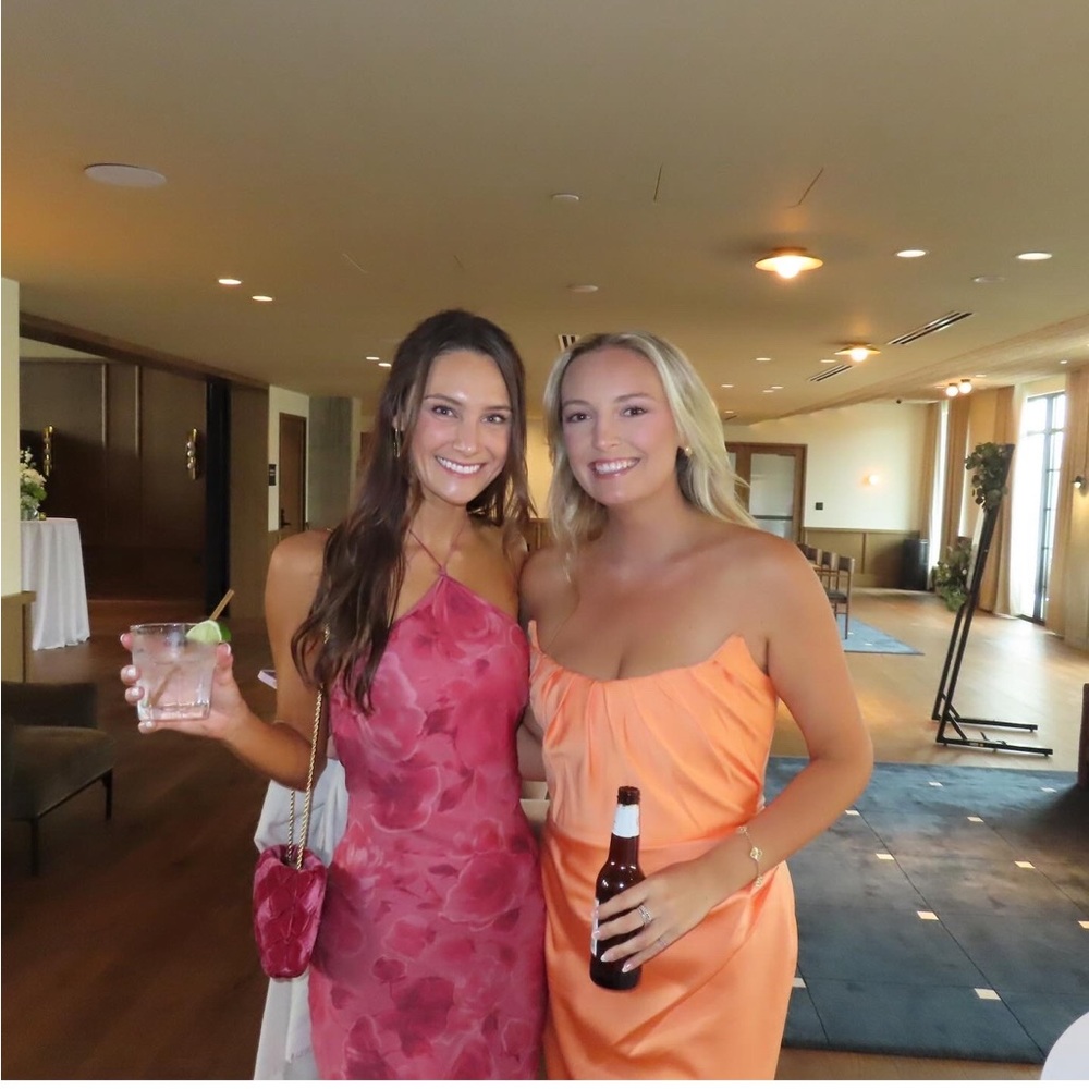 House of CB Strapless Orange Dress